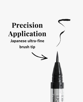 DHC pen tip pressed to hand to activate ink flow and readiness