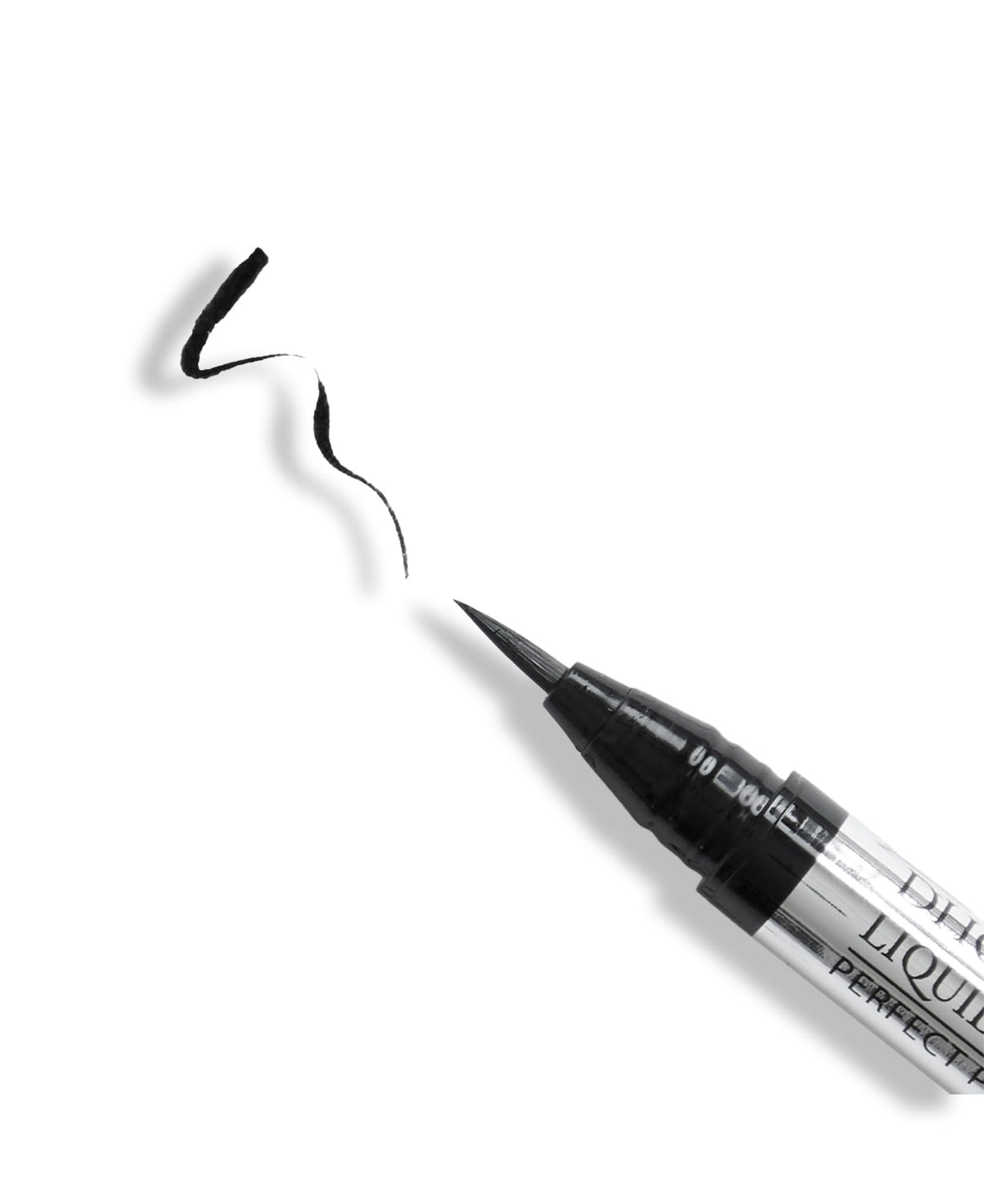 DHC eyeliner beside a ruler showing compact pen-size and portability