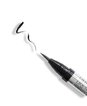 DHC eyeliner beside a ruler showing compact pen-size and portability
