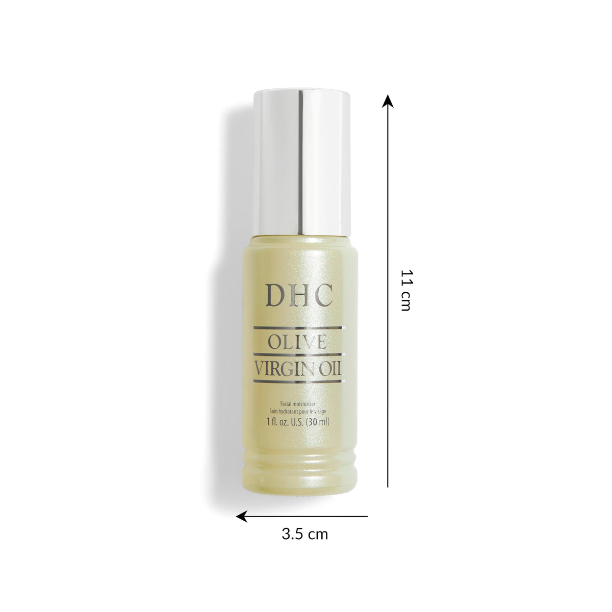 DHC label close-up highlighting organic Spanish olive sourcing quality
