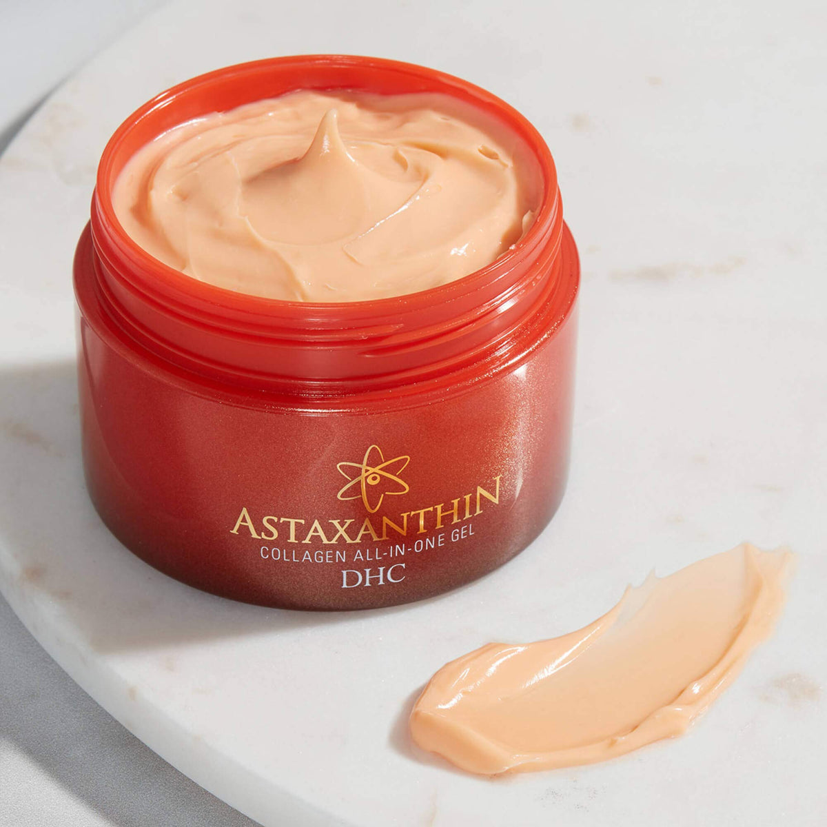 DHC gel placed beside sunscreen illustrating simple morning skincare layering