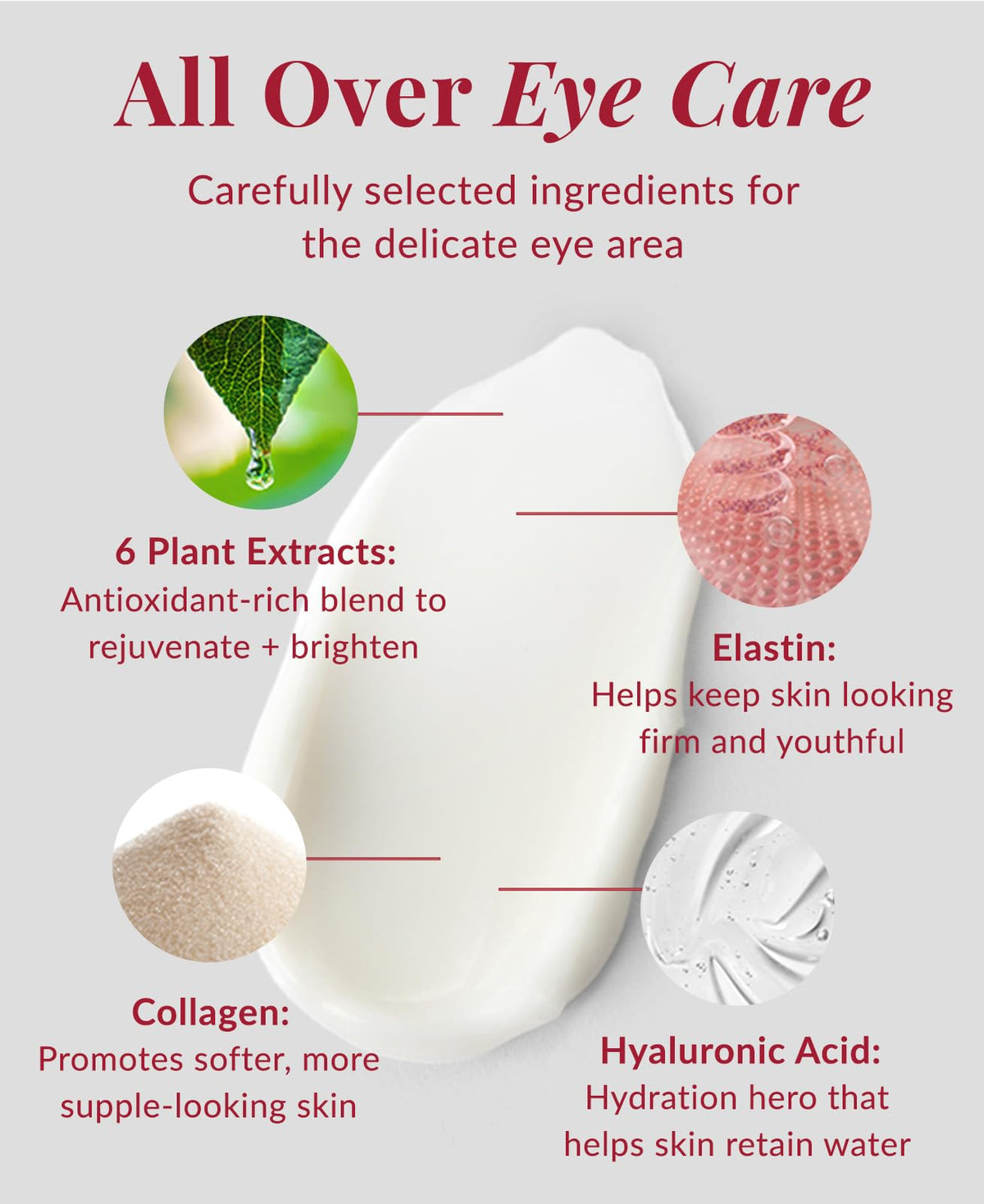 DHC application on fingertip demonstrating gentle targeted eye hydration