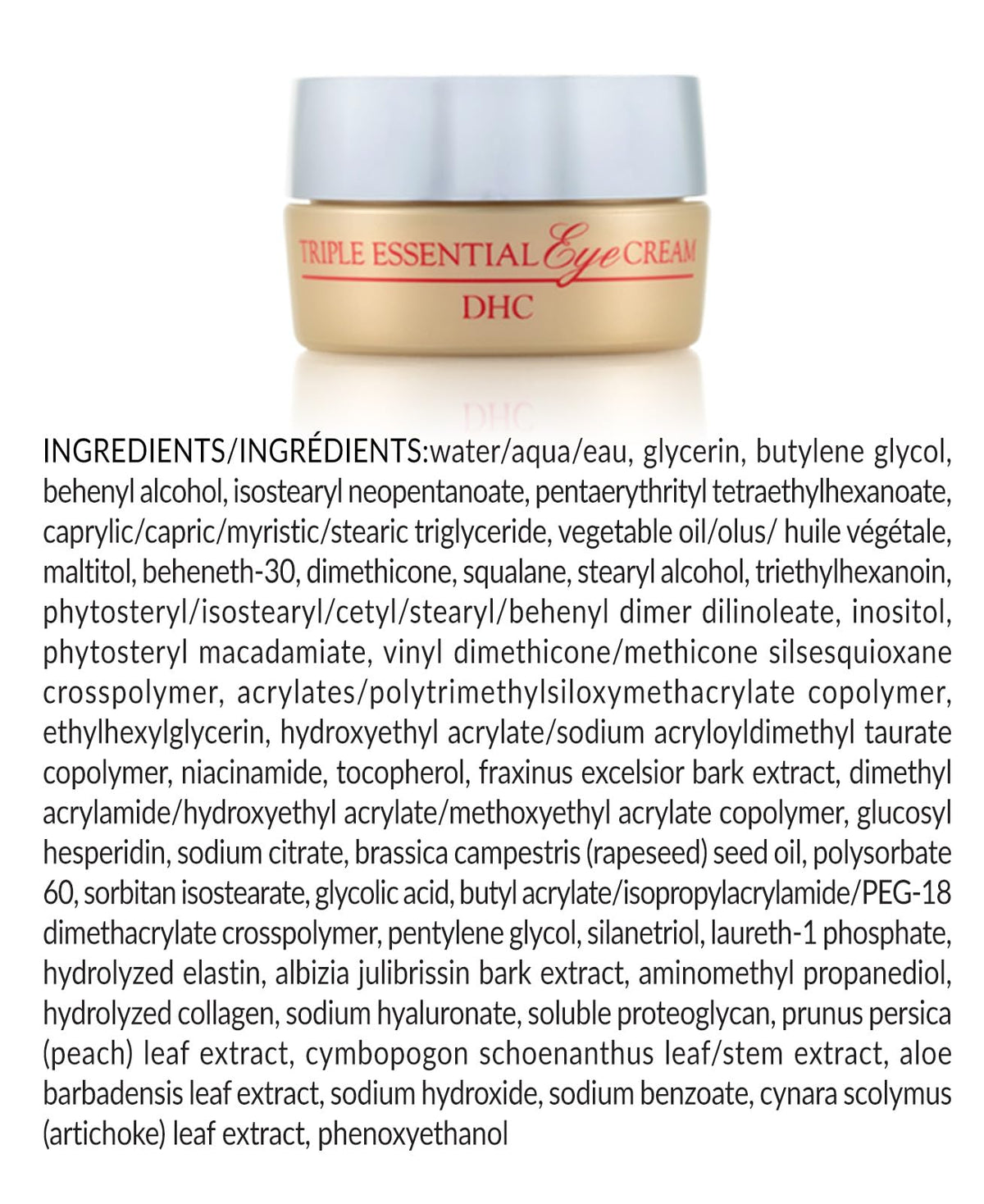 DHC illustrative before and after graphic showing improved firmness and brightness