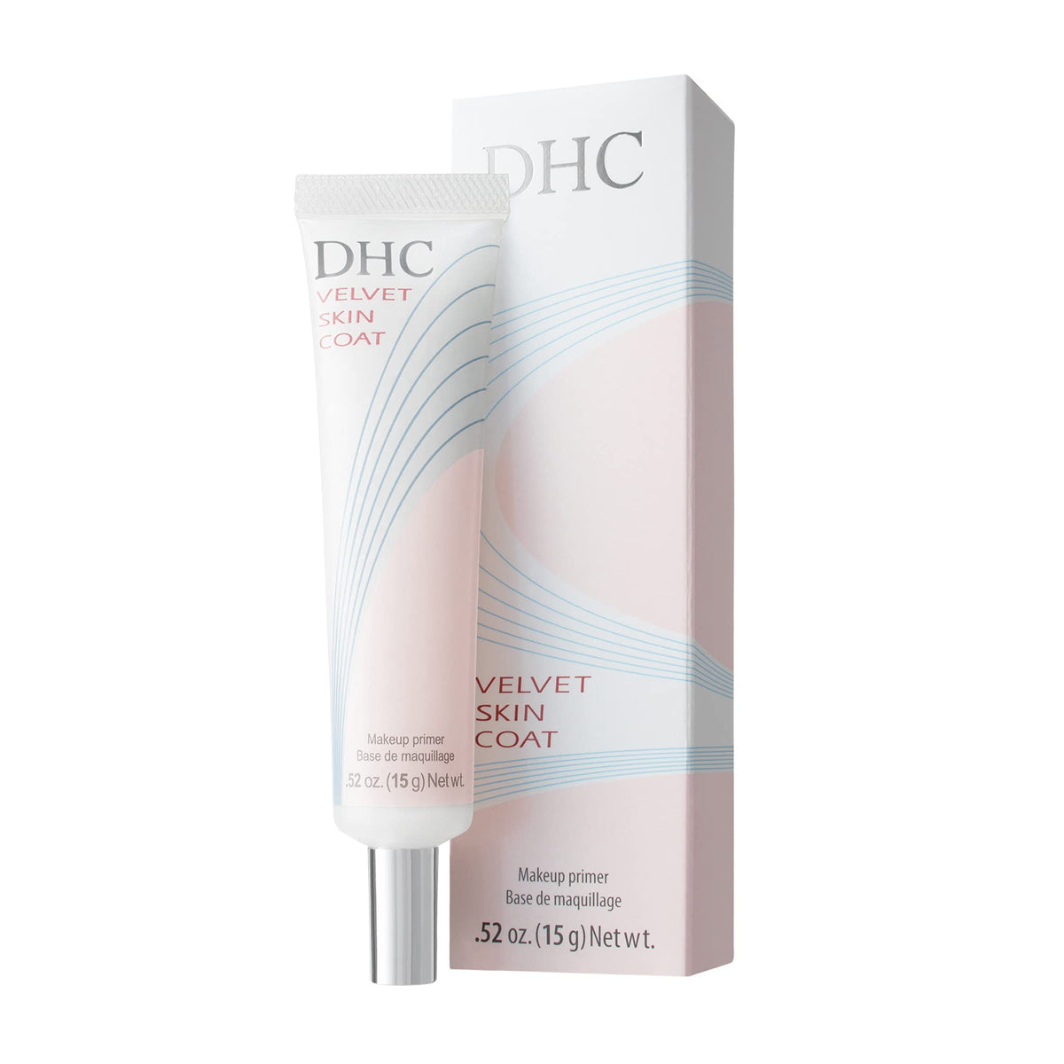 DHC Velvet Skin Coat open cap showing powder-gel texture for lightweight smoothing benefit