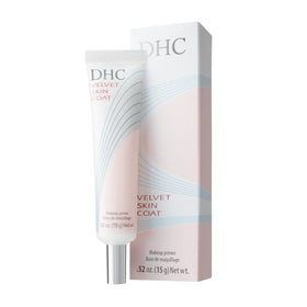 DHC Velvet Skin Coat open cap showing powder-gel texture for lightweight smoothing benefit