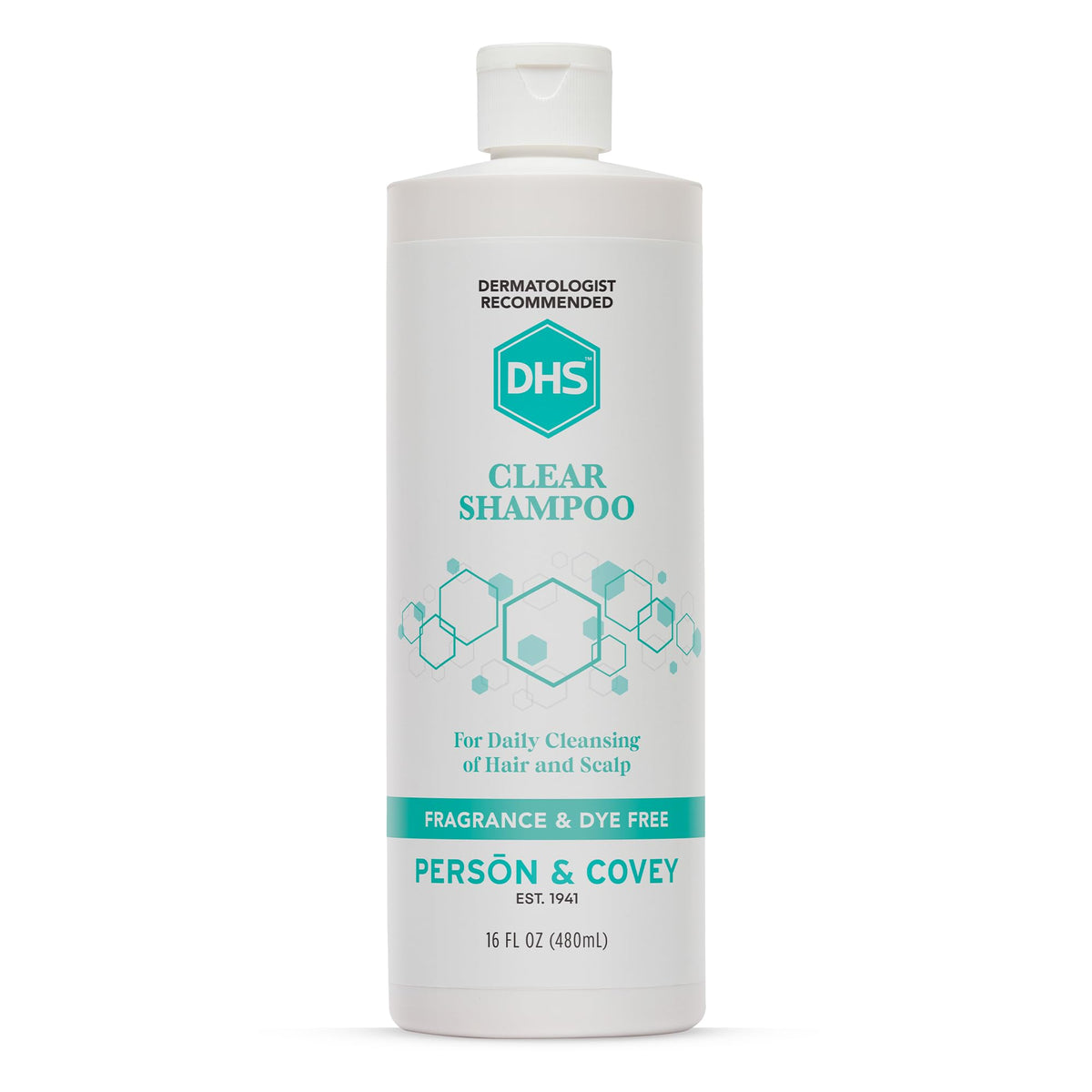 DHS clear shampoo front packaging showing bottle and brand for clear gentle cleanse
