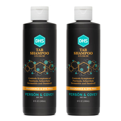 DHS front packaging showing twin 8 fl oz bottles and clear branding