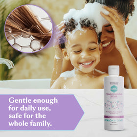 DHS Conditioning Rinse being applied in shower for detangling benefit