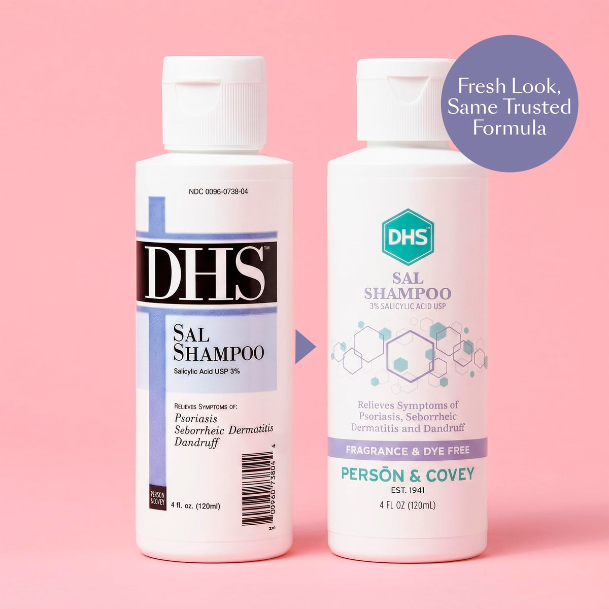 DHS SAL close-up label view highlighting 3% salicylic acid and PBA-free benefit