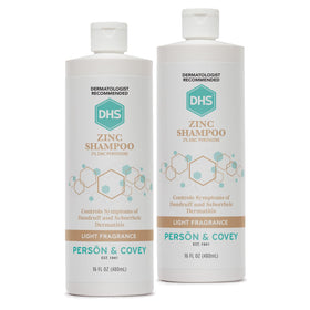 DHS zinc shampoo front bottles pack of 2 showing size and design for convenience