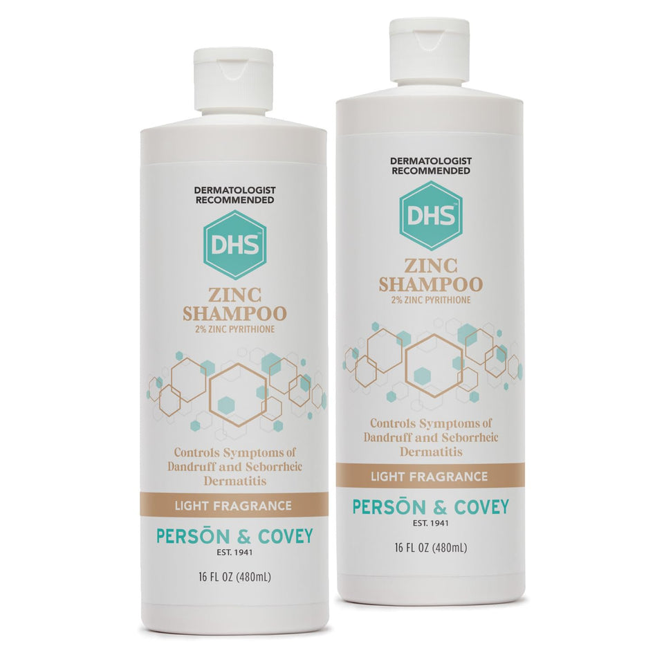 DHS zinc shampoo front bottles pack of 2 showing size and design for convenience