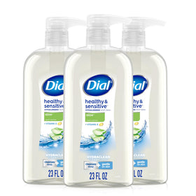 Dial bottle front packaging showing aloe scent and gentle formula benefits
