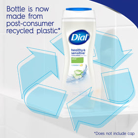 Dial label ingredients view showing aloe, vitamin E, and free-from claims