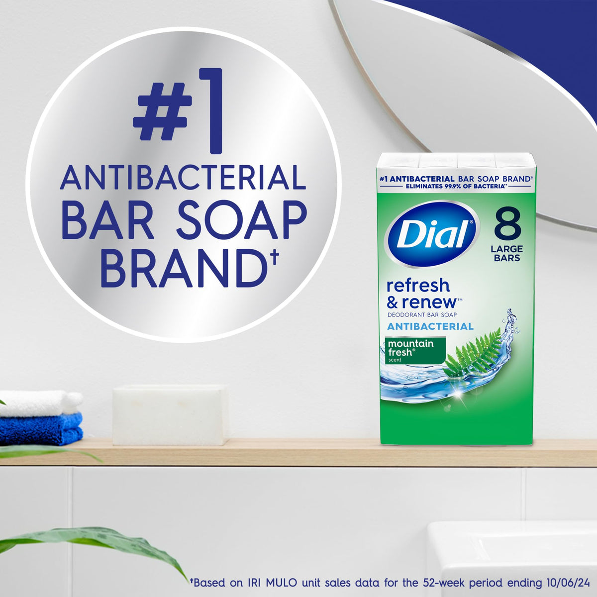 Dial bar close-up foam and texture, highlights creamy lather benefit