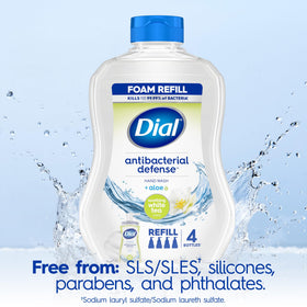 Dial bottle next to sink showing practical refill use and fresh scent