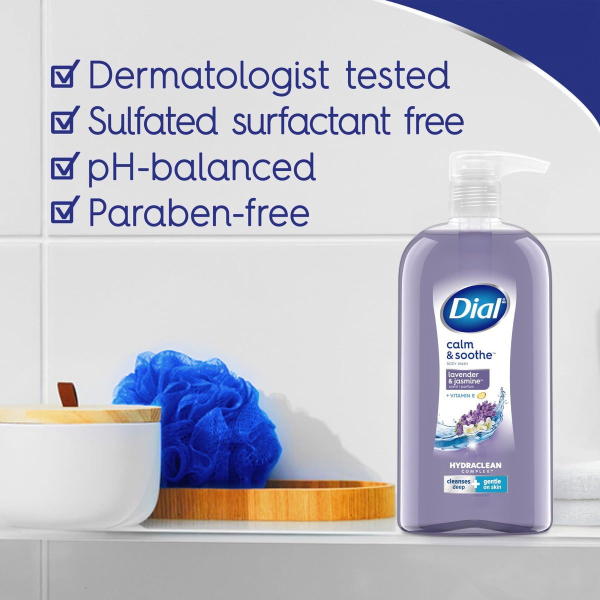 Dial texture lather shot demonstrating creamy foam for gentle moisturizing cleanse