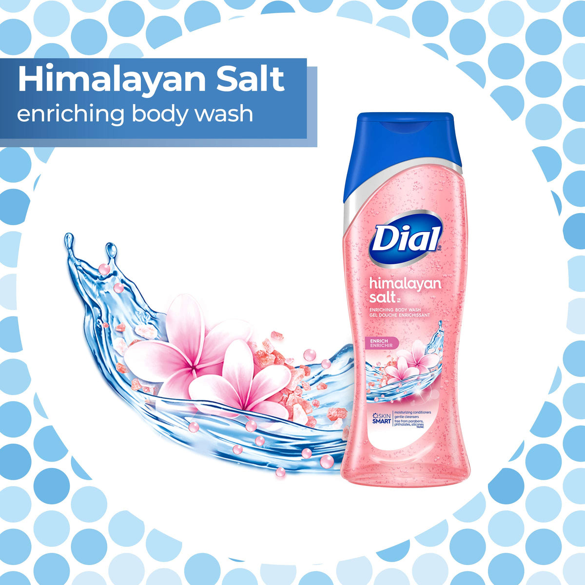 Dial close-up Himalayan salt particles offering gentle exfoliation