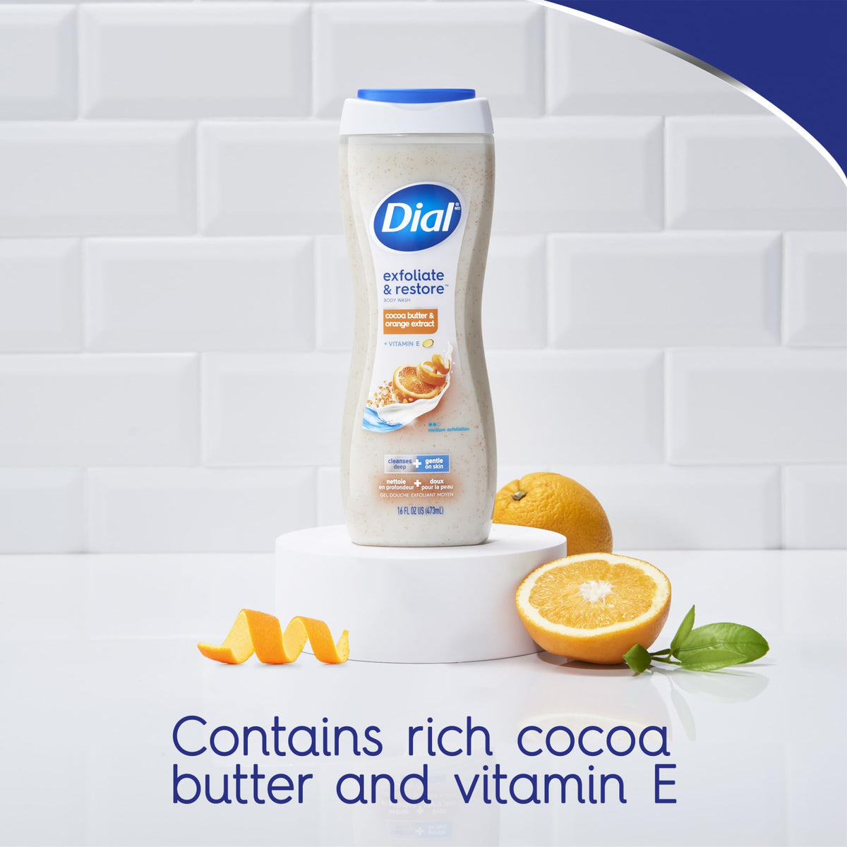 Dial cocoa butter ingredient shot highlighting deep moisturizing benefit