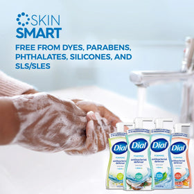 Dial Complete bottle held in hand to show 7.5 oz size and portability for bathroom or travel