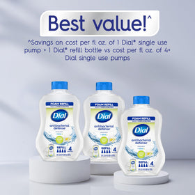 Dial foam texture on hands demonstrating rich lather and quick rinse