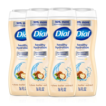 Dial front packaging 16oz showing label and easy-pour benefit
