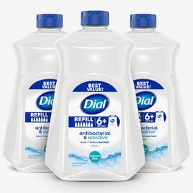 Dial front packaging refill shows clean label and volume benefit