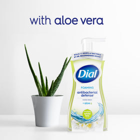 Dial aloe and water ingredient visual conveying moisturizing benefit