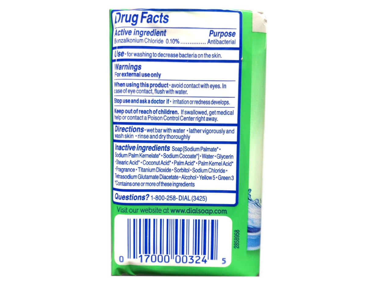Dial ingredient panel label showing product details and transparency benefit