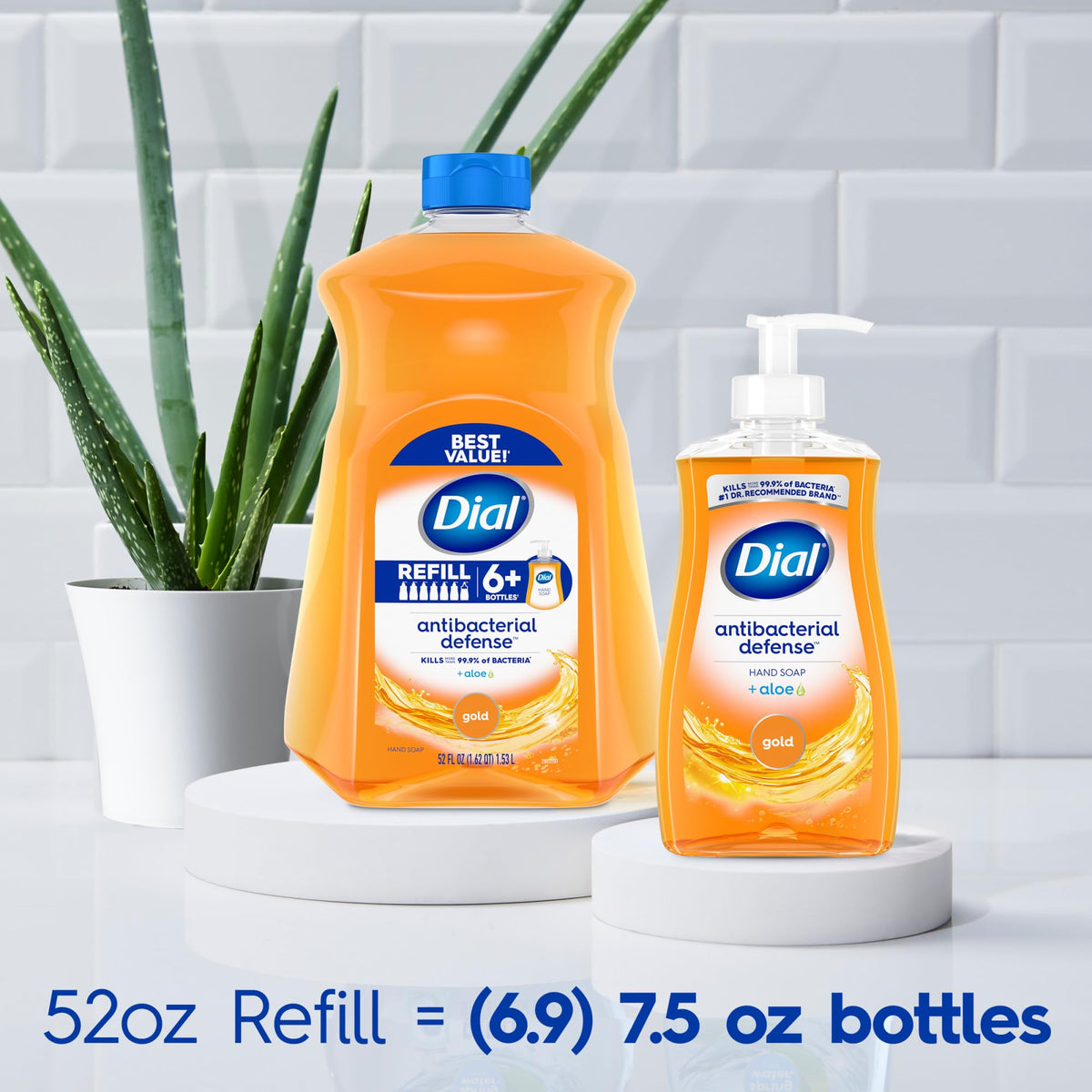 Dial label ingredients panel showing aloe and gentle cleanser benefits