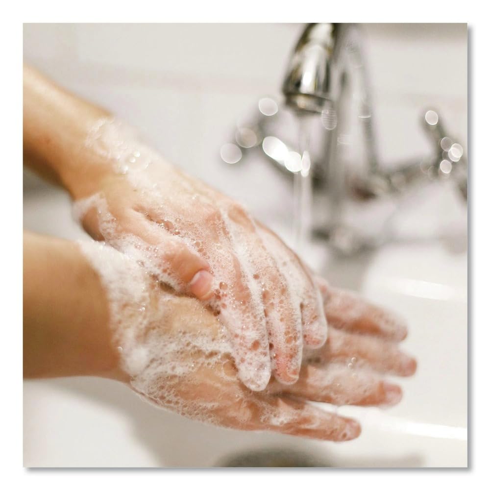Dial soap in a clean public restroom setting promoting reliable availability