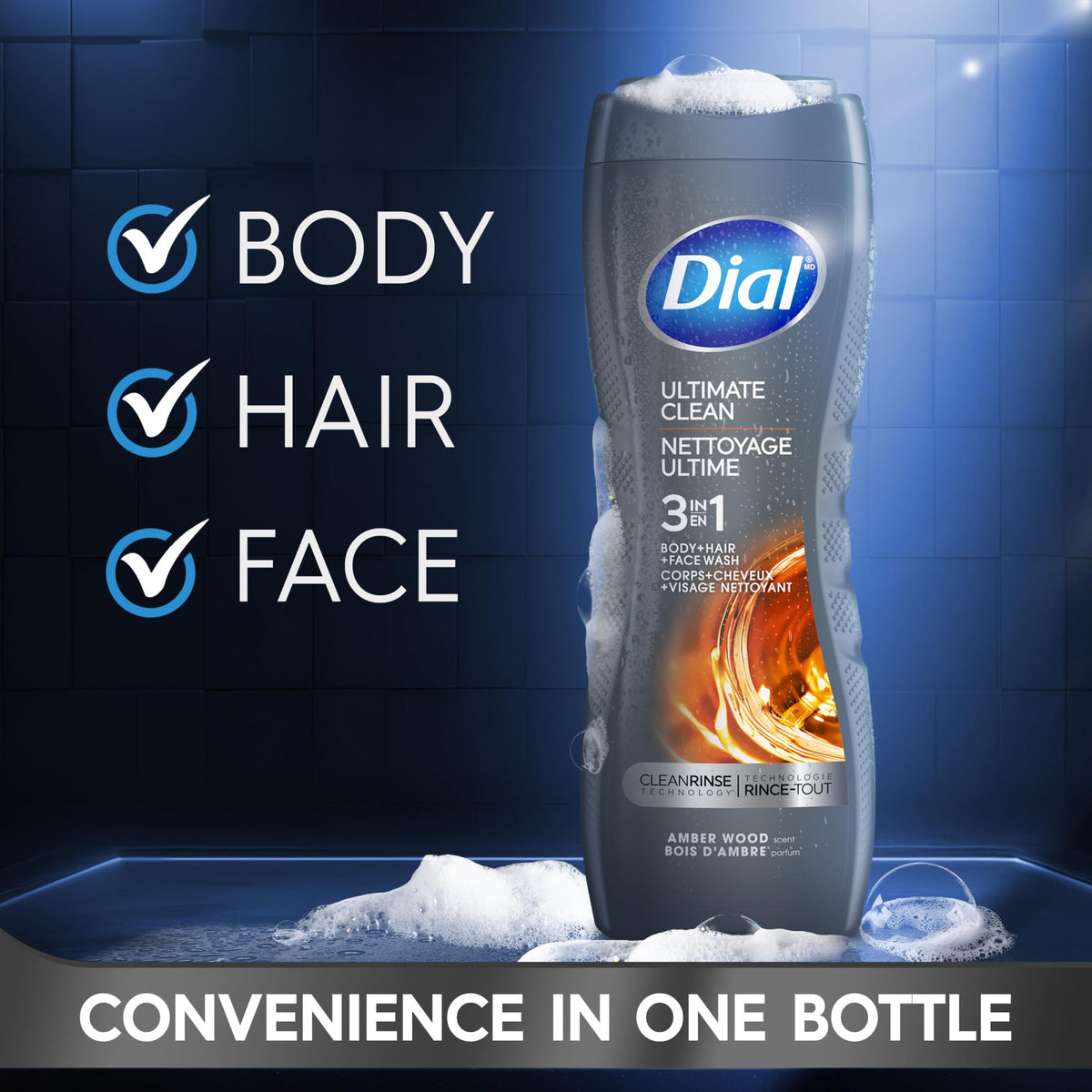 Dial back label details listing ingredients and usage instructions