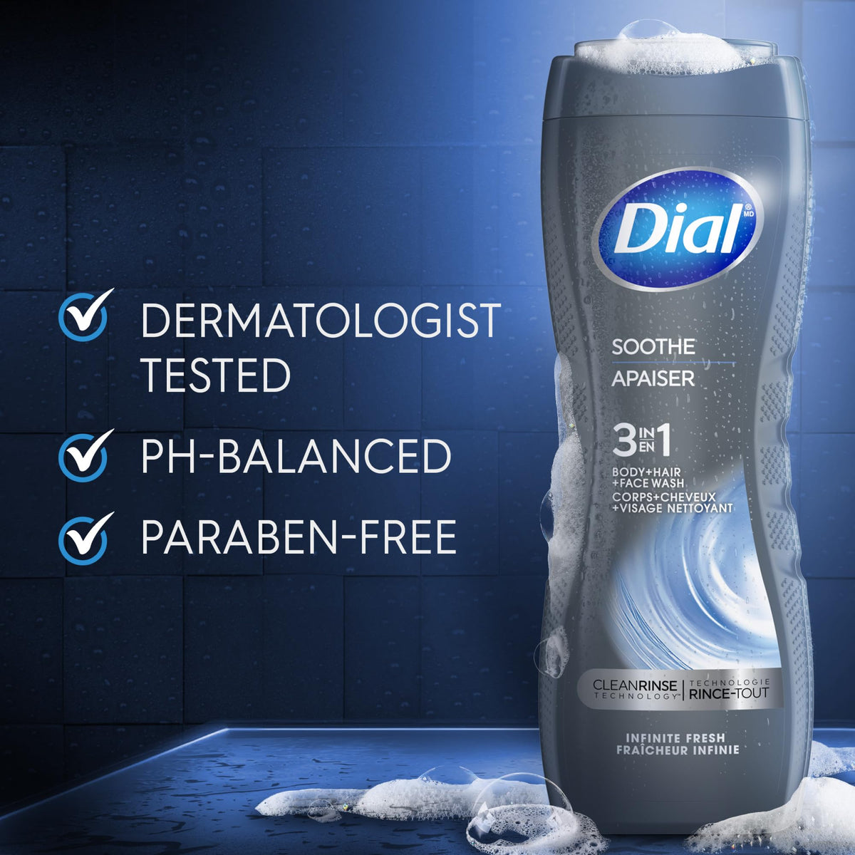 Dial men rich lather closeup illustrating creamy foam for deep cleanse