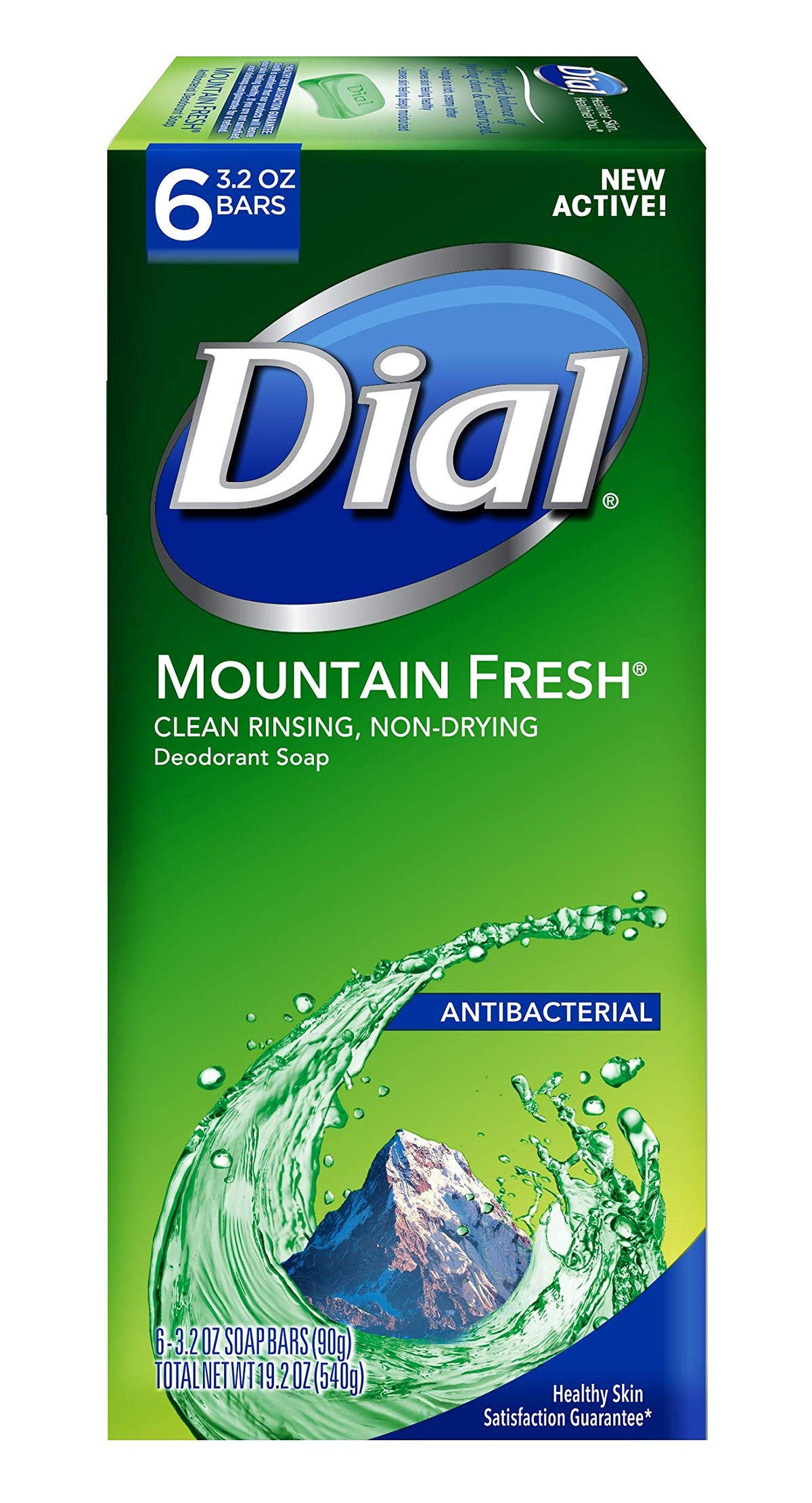 Dial front packaging showing six mountain fresh bars and multipack value