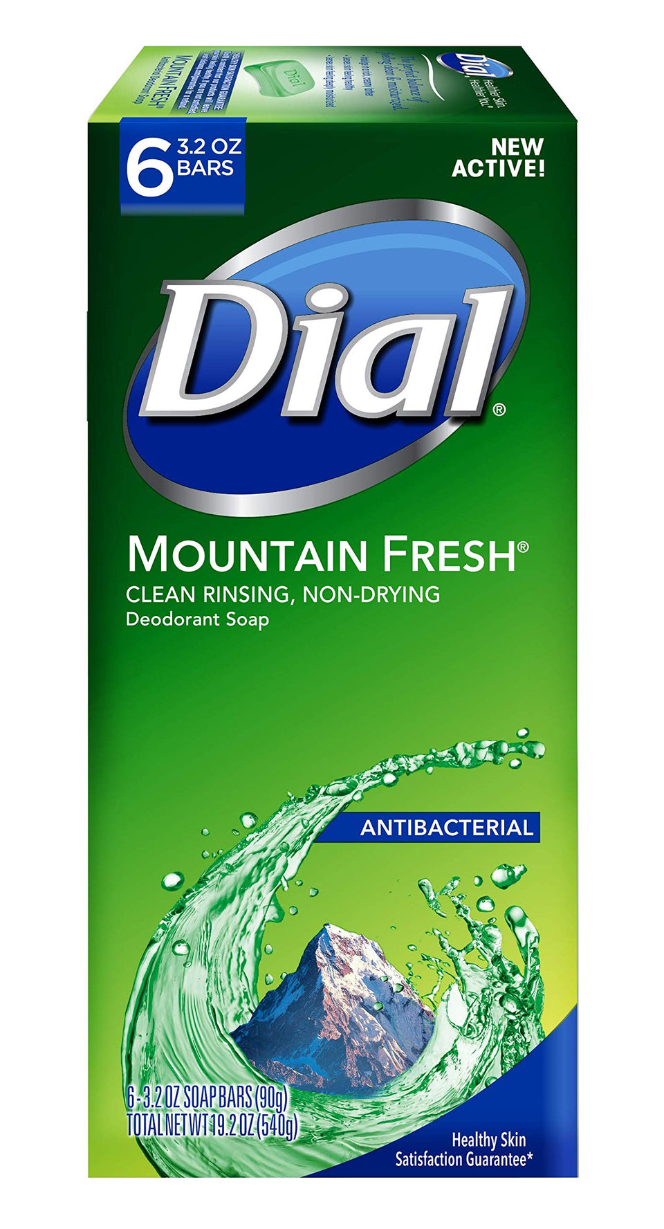 Dial front packaging showing six mountain fresh bars and multipack value