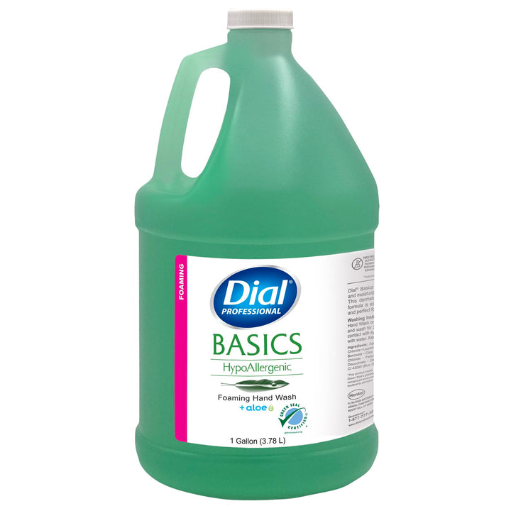 Dial 1 gallon bottle front view showing label and product benefits