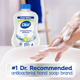 Dial refill bottle label detail highlighting scent and ingredient clarity