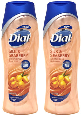Dial front-packaging showing two 16 oz bottles and clear sea berries scent benefit