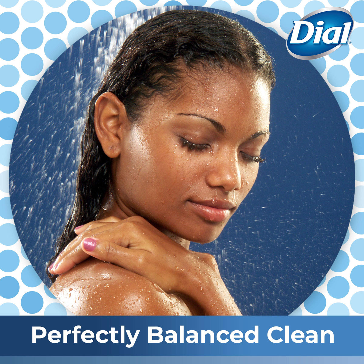 Dial 16 oz bottle in hand demonstrating compact bathroom storage
