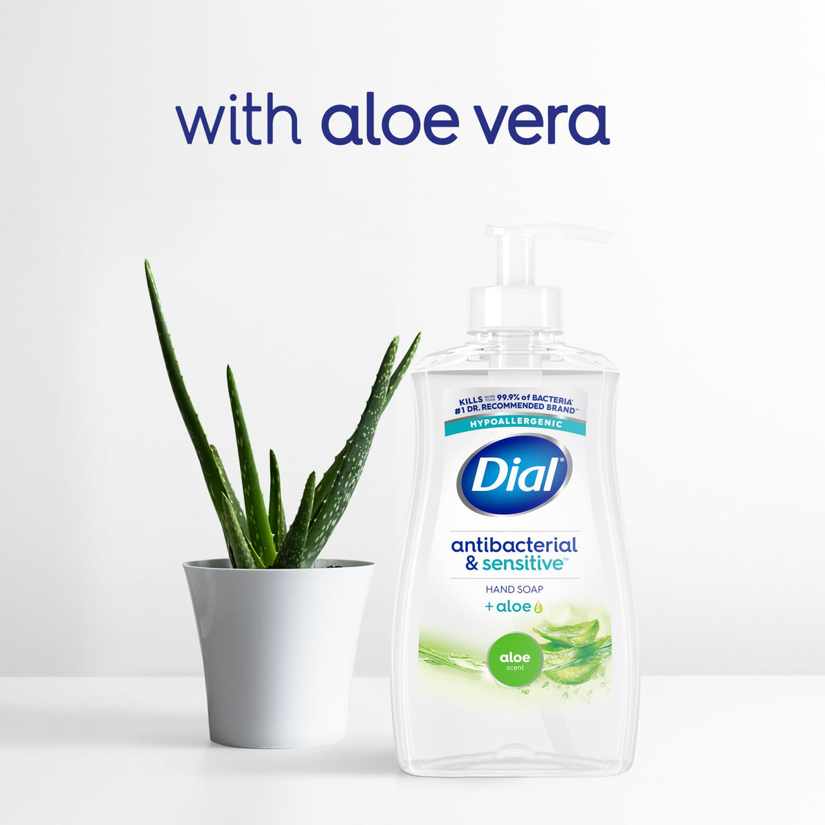 Dial bottle in hand for size comparison and ergonomic pump