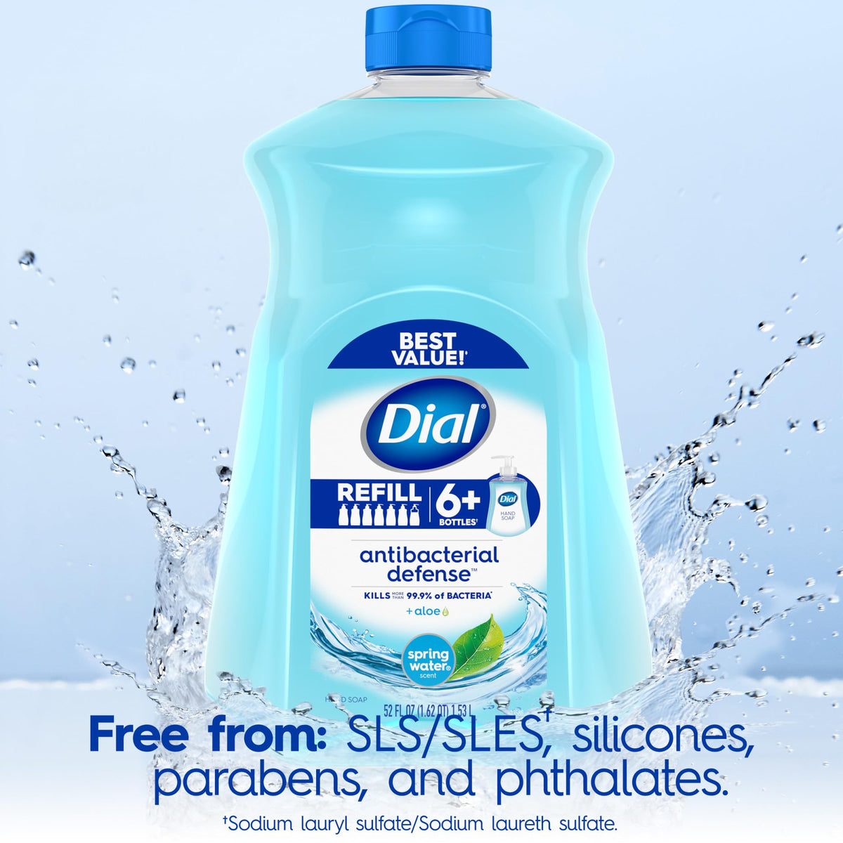 Dial bottle on bathroom counter lifestyle image showing gentle everyday care