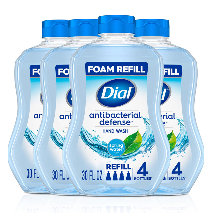 Dial spring water front packaging showing 30 fl oz refill and clear branding for convenience