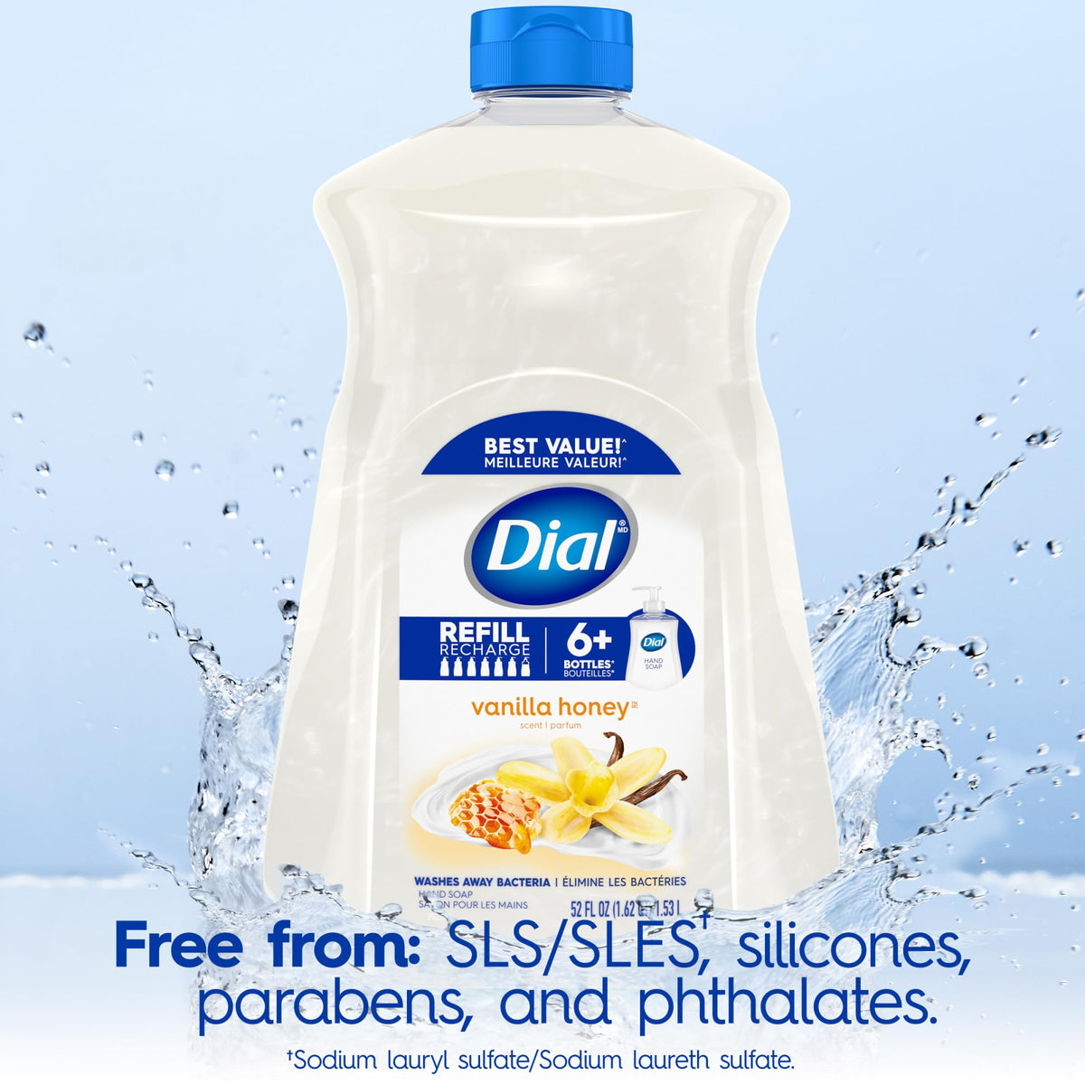 Dial bottle on bathroom counter illustrating warm scent and neat storage