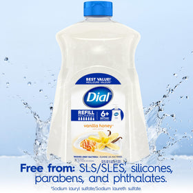 Dial bottle on bathroom counter illustrating warm scent and neat storage