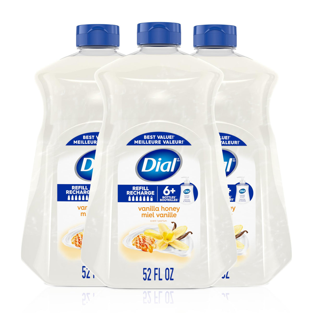 Dial front packaging of vanilla honey refill showing brand and scent