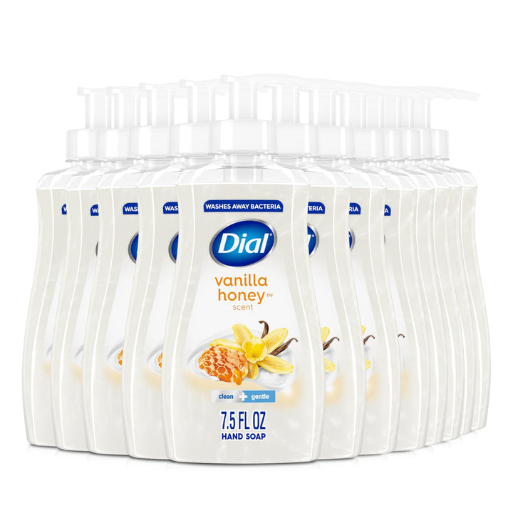 Dial vanilla honey front packaging showing pump bottle and scent benefits
