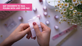 Diamond Wipes used wipe beside clean nails showing effective polish removal benefit