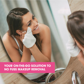 Diamond Wipes removing waterproof mascara to show efficient makeup removal