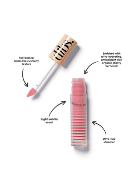 DIBS gloss-crayon tip close-up illustrating smooth glide and shine