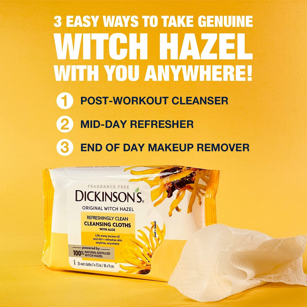 Dickinson's open pack with extra-large wipe demonstrating coverage
