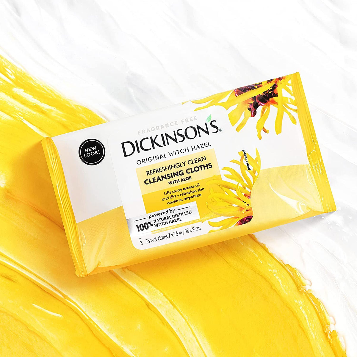 Dickinson's wipe removing makeup from cheek indicating gentle cleansing